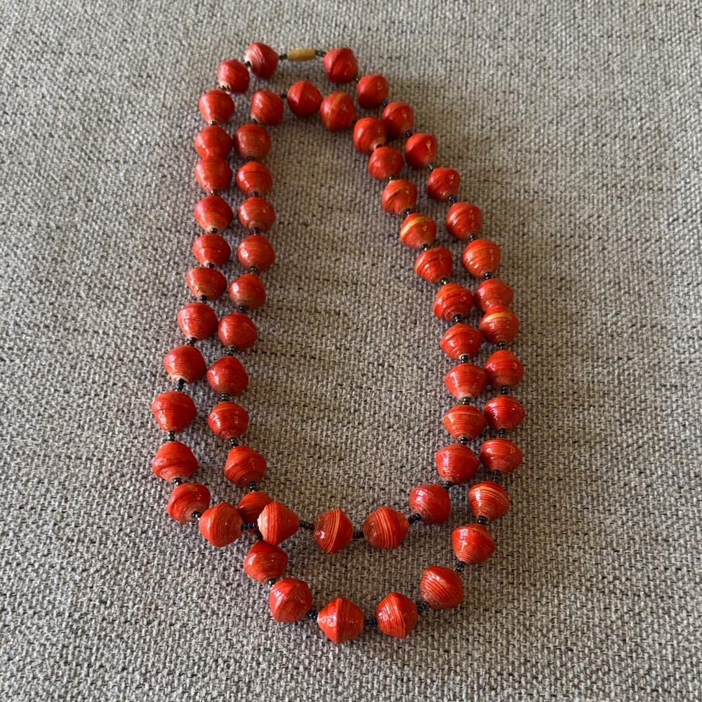 31Bits Orange Beaded Necklace